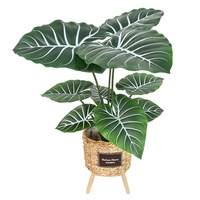 Haute Simulation Feuillage Faux Grande Feuille 80cm Plante Alocasia Artificielle pour Décor De Paysage