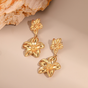 สร้อยคอดอกไม้ระดับไฮเอนด์, ต่างหูไทเทเนียม, แหวนเปิด, เครื่องประดับแฟชั่นหรูหราเบาๆ ขายส่งข้ามพรมแดน - Product Image 4