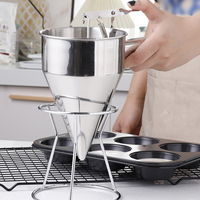 Outil de cuisson en acier inoxydable entonnoir passoire crêpes pâte distributeur Cupcakes gaufres distributeur Takoyaki boules fabricant