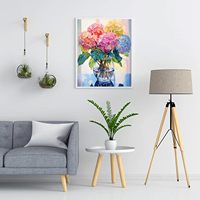 Kit Lukisan Berlian Hydrangea yang Laris Manis, Lukisan Berlian 5D, Lukisan Berlian DIY Full-drill, Seni dan Kerajinan Bunga Permata