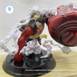 Venta al por mayor una de las piezas Wano Country Fourth Gear Luffy Great Ape King Spear Big Fist Figura 25cm PVC Gk Ornament Box Custom ODM - Product Image 4