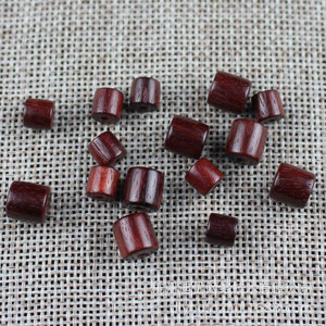 Cuentas de madera de sándalo sangriento de Zambia, cuentas redondas sueltas para hacer pulseras, joyería DIY, forma de barril SXT003 - Product Image 4