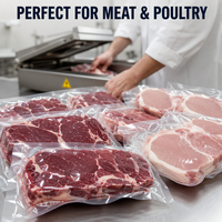 Sac sous vide en nylon de qualité alimentaire, pochette transparente pour scelleuse sous vide, taille personnalisée, impression personnalisée pour l'emballage des crevettes