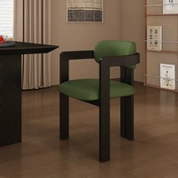 Chaises de salle à manger de style ethnique haut de gamme DISHI avec accoudoirs, structure en bois de frêne, revêtement en tissu - Usage domestique et commercial