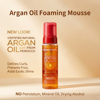 Mousse coiffante bio à l'huile d'argan, tenue forte, légère, mousse lissante, application facile pour cheveux bouclés, boucles, ondulations, coiffage
