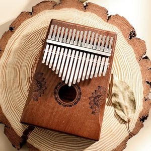 Huashu Kalimbas berongga 17 tuts kayu mahoni, instrumen musik Mibra Afrika untuk pemula