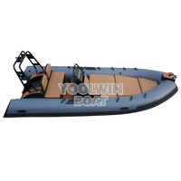 Bateau semi-rigide gonflable RIB de 16 pieds avec coque en aluminium profond en V, console centrale Orca Hypalon, à vendre