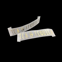 Nouvelle conception d'étiquette principale pliée en bout, en ruban de soie transparent et en organza imprimé, pour vêtements haut de gamme, accessoires vestimentaires durables