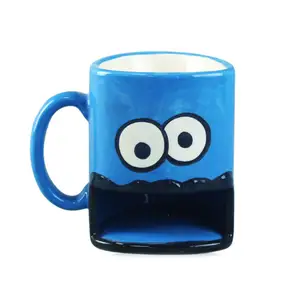 Горячая Распродажа керамическая синяя кофейная кружка монстр-печенье