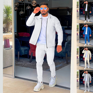 PASUXI nouveauté costumes gaufrés pour hommes survêtements zippés 2 pièces <span class=keywords><strong>jogging</strong></span> à capuche survêtement ensembles survêtement décontracté pour hommes - Product Image 3