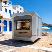 Maison en conteneur en acier brevetée pour kiosque à café de vente au détail, atelier de centre commercial et kiosques de sécurité - Conception modulaire moderne