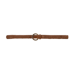 Ceinture plate tressée Angelina 3 cm en PU avec boucle à ardillon en alliage pour femme, usage décontracté - Product Image 1
