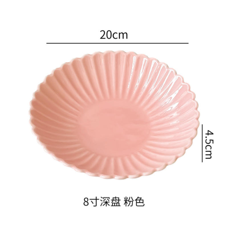 8 inch pink deep plate