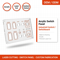Panel Mesin Akrilik Dua Warna dengan Ukiran Laser Kustom, Fabrikasi Faceplate Peralatan Operasi OEM