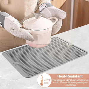<b>Kitchen</b> Accessories Dish <b>Drying</b> Pad with Non-slip Rubber Backed Heat Resistant <b>Mat</b> Silicone <b>Mat</b> for <b>Kitchen</b> Counter - Product Image 2