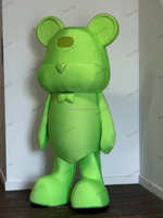 Costume de mascotte d'ours vert professionnel personnalisé Blue Sky pour adulte, personnage ambulant, mascotte d'ours vert de dessin animé pour promotion de marque