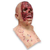 Masque en latex réaliste de zombie effrayant pour Halloween, Noël, cosplay, accessoires de fête, masque de zombie sanglant et putréfié