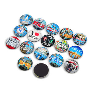 Wholesale High Quality Rectangular Round Square Shape Glass Crystal Iceland UK Germany Berlin Customized Fridge <strong>Magnet</strong> - Product Image 2