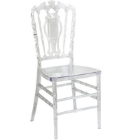 Chaise de banquet Chiavari en acrylique transparente empilable, chaise de salle à manger en cristal pour location de mariage