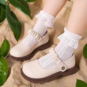 Zapatos de Vestir de Cuero de Alta Calidad para Niñas, Diseño Plano con Flores Estilo Mary Jane, para Fiestas, Verano e Invierno - Product Image 4