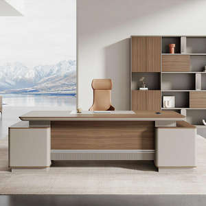 ใหม่ล่าสุดหรูหรา CEO L Shaped เฟอร์นิเจอร์สำนักงานเจ้านายไม้ทันสมัยโต๊ะคอมพิวเตอร์ผู้บริหารโต๊ะสำนักงาน - Product Image 3