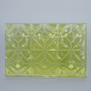 Panneau de verre décoratif stratifié en résine à motif de bulles jaune clair personnalisé pour hôtel, restaurant et décoration de cloisons intérieures - Product Image 1