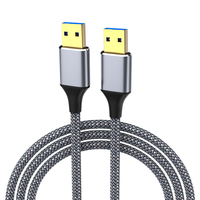 Cable de Extensión USB 3.0 con Trenzado de Nailon, Macho a Macho, 5Gbps, Cable de Transferencia de Datos de Alta Velocidad para Disco Duro de Portátil, Impresora, Teclado
