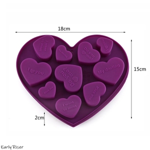 Khuôn nướng silicon hình trái tim sớm với thông điệp tình yêu tùy chỉnh tạo ra những chiếc bánh Ngày Valentine lãng mạn với sô cô la - Product Image 3