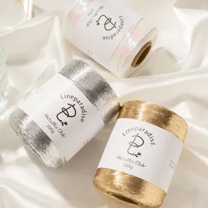 Corda in Macramè 100% Poliestere con Anima in <span class=keywords><strong>Filo</strong></span> d'Oro e Argento da 1mm, <span class=keywords><strong>Filo</strong></span> per Tessitura Fai-da-Te per Decorazioni Natalizie - Product Image 4