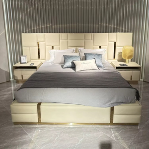 Juego de muebles de dormitorio cama king size de lujo cama king size moderna con marco y colchón pedido 1 Juego de camas <span class=keywords><strong>queen</strong></span> modernas - Product Image 1