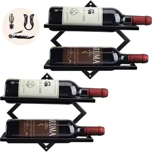 FREE SAMPLE Wine Rack Wall Mounted Metal Hanging Wall Wine Rack Wall Wine Bottle Holder