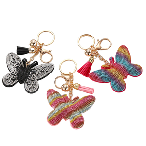 Crystal Keychains Bling Backpack Accessories Bedazzled Purse Keychain Charms Bag Charm Handmade Gift