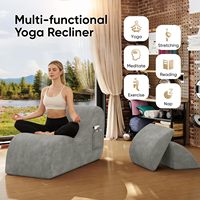 Chaise longue convertible pour yoga et massage, banquette pliante, ottoman en microvelours de 22 pouces, style Mid-Century, doux, hauteur réglable, pour salon