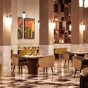 Ensemble de meubles de restaurant d'hôtel commercial en bois massif de conception moderne sélectionné 5 étoiles, personnalisé par <span class=keywords><strong>IDM</strong></span> Factory, table à manger de luxe - Product Image 1