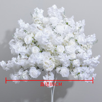 Offre Spéciale – Centre de Table Artificiel en Soie Style Européen, Rose Blanche, Delphinium et Fleur de Cerisier pour Mariage