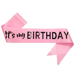 Écharpe de cérémonie en ruban de satin <span class=keywords><strong>rose</strong></span> avec estampage à chaud pour la demoiselle d'honneur, idéale pour les fêtes d'anniversaire - Product Image 2