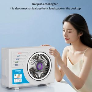 <b>Mini</b> Desktop Circulating Ac Outdoor Unit Style 3D Loop Ice Wind Quiet Motor Multi-Speed Adjustable <b>Desk</b> Fan for Office Home - Product Image 5