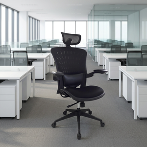 Silla Ejecutiva con Soporte Lumbar Ajustable y Diseño Moderno para Oficina en Casa, Dormitorio y Sala de Estar, Giratoria - Product Image 2