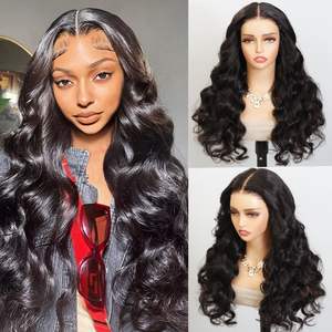 Pelucas sin pegamento Cabello humano Onda del cuerpo, Pelucas de cabello crudo vietnamita, Peluca con malla frontal de cabello humano 13X6 Hd - Product Image 3