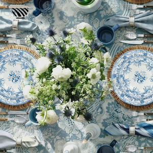 Вне времени набор фарфоровых тарелок замысловатые сине-белые цветочные узоры для изящного декора свадебного стола - Product Image 3
