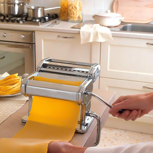 Máquina Manual para hacer Pasta, caja de Color plateado de acero inoxidable, máquina eléctrica para Fideos de <span class=keywords><strong>restaurante</strong></span>, máquina para <span class=keywords><strong>restaurante</strong></span> de un <span class=keywords><strong>restaurante</strong></span> de 500 A LA Paté - Product Image 3