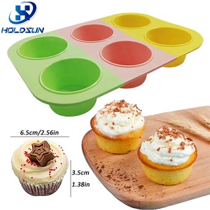Moule à muffins en silicone arc-en-ciel à 6 cavités antiadhésif résistant à la chaleur <span class=keywords><strong>cuisine</strong></span> cuisson outils à gâteaux ronds - Product Image 3