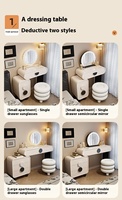 Table de toilette rétractable de style crème, armoire intégrée, moderne et minimaliste, approuvée par la bouche à oreille, rangement d'angle de bout de lit