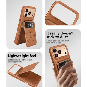 Funda de Lujo para Teléfono Celular de Cuero PU para iPhone 12 13 14 15 16 17 Pro Max con Tarjetero, Soporte Plegable y Protección Contra Impactos - Product Image 2