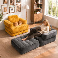 Canapé-lit modulaire convertible pliable en mousse haute densité, luxe moderne, gain de place, emballé sous vide, compressé
