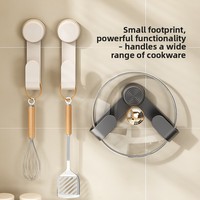 Support mural moderne pliable et mobile pour couvercles de casseroles, sans perçage, en acier au carbone, multifonctionnel, pour rangement de cuisine et planche à découper