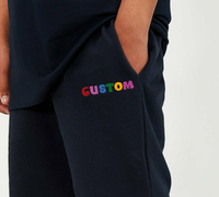 Vente en gros Offre Spéciale Enfants Personnalisé Noir Été Coton Ensemble Deux Pièces Garçons Sports Short Ensemble
