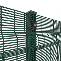 Clôture en treillis métallique plastifié haute sécurité 358 de qualité export, anti-escalade, ouvertures de maille 12,7x76,2 mm, pour aéroports