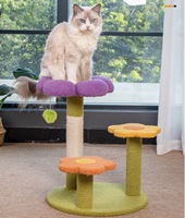Arbre à chat moderne en forme de fleur, tour à gratter en sisal, structure d'escalade en peluche pour chat, mobilier d'intérieur pour animaux de compagnie