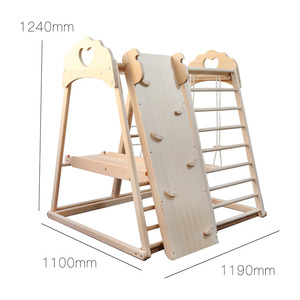 Estructura de juego de madera de haya para interiores con columpio y tobogán para niños de 4 a 6 años, unisex. - Product Image 5